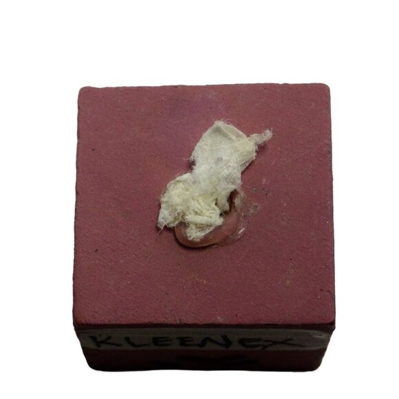 Miniature Tissue Box Pink Dollhouse Wood Handmade - Picture 2 of 4